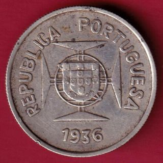 Portuguese India Goa - 1936 - Half Rupia - Rare Coin Ba12