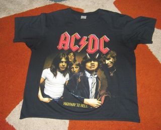 Ac/dc Highway To Hell T Shirt Rare Classic Rock Heavy Metal Black Large Rare