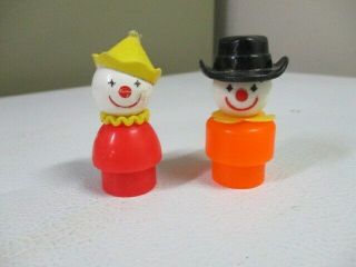 Two Vintage Fisher Price Little People Clowns,  And Rare