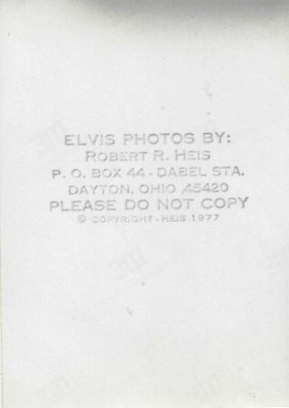 Elvis Presley Concert Photo - Sundial 1977 - Jim Curtin Vintage Rare 2