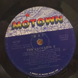 JACKSON 5 ABC LP Motown MS - 709 stereo rare Michael Jackson Five 3