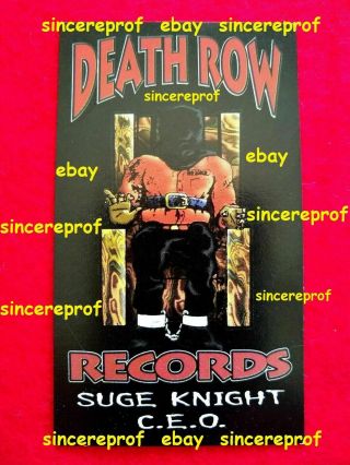 Logo Man Orange Shirt Suge Knight 1st Business Card Rare Death Row Records Tupac