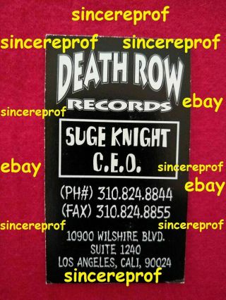LOGO MAN ORANGE SHIRT SUGE KNIGHT 1ST BUSINESS CARD RARE DEATH ROW RECORDS TUPAC 2