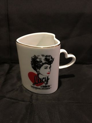 1991 I Love Lucy A Tribute Universal Studios Coffee Cup Mug Heart Rare Vintage