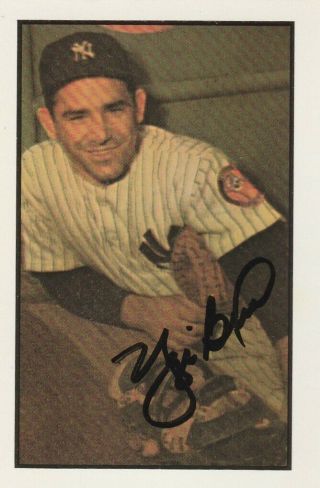 Yogi Berra Auto York Yankees Rare Vintage Baseball Card Signed Ip Mlb Hofer