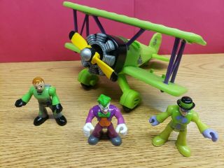 Fisher - Price Imaginext The Riddler Plane With 5 Figures - Rare