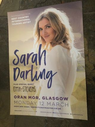Sarah Darling & Emma Stevens - Rare Gig Poster,  Glasgow - March 2018
