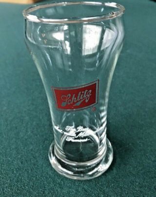 Vintage 1970’s Schlitz Beer Glass Skinny 8oz Glass Rare Collectible