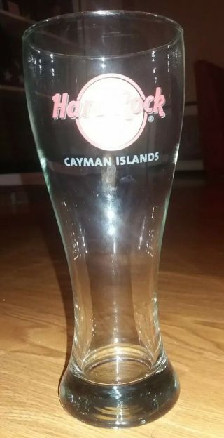 Hard Rock Cafe Cayman Islands Glass Tall Pilsner Beer Drinking Rare Freeshipping