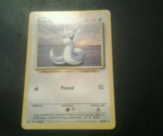 Rare Dratini 26/102 Base Set 1 Pokemon Card
