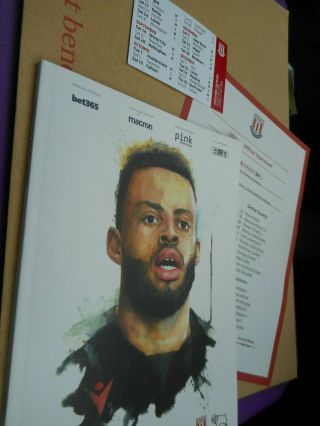 Stoke City V Derby County 2019/20 Aug 17,  Very Rare T/sheet,  Fixtures