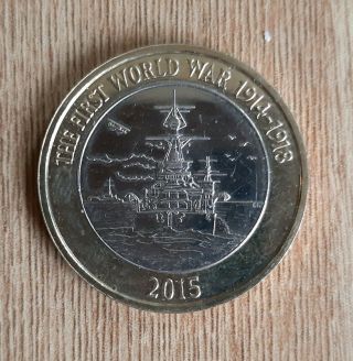 First World War £2 Pound Coin Royal Navy Hms Belfast Rare Collectible
