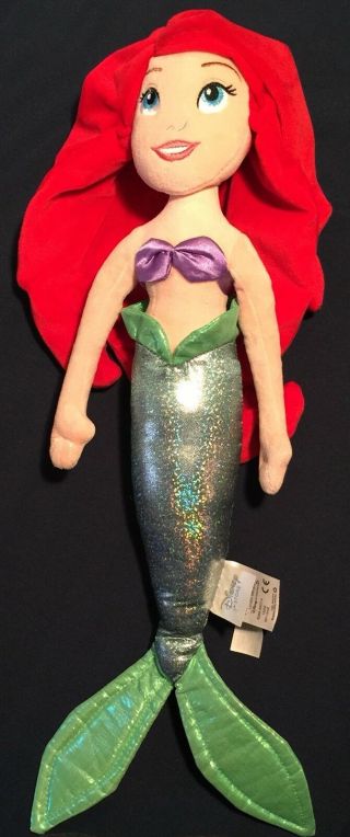 Disney Store Little Mermaid Ariel Stuffed Plush Doll The Little Mermaid Rare 21 "