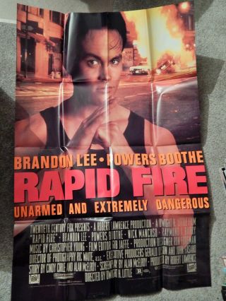 Rapid Fire (video Dealer 40 X 27 Poster,  1992) Brandon Lee,  Powers Boothe,  Rare