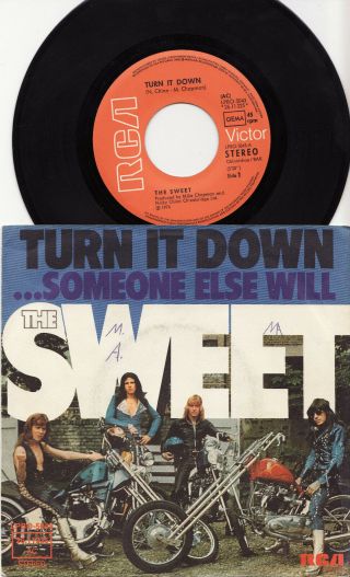 The Sweet - Turn It Down Very Rare 1974 German 7 " Glamrock P/s Single