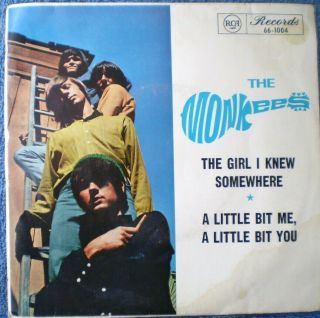 The Monkees - A Little Bit Me A Little Bit You/the Girl I Knew " Rare Oz " Ps 45 Rpm