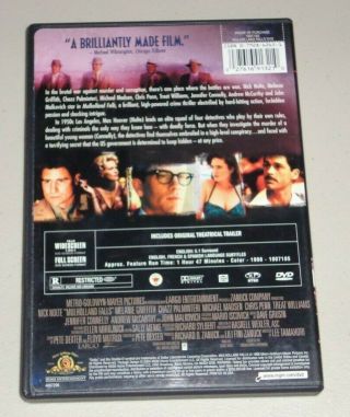 Mulholland Falls {DVD 2004} Nick Nolte Jennifer Connelly RARE & OOP 1996 2