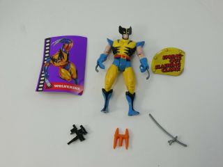 Rare X Men Wolverine Action Figure W Classic Yellow/blue Suit And Spring Out Cla