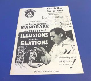 Rare Signed 1961 Production Program: The Incomparable Mandrake & Velvet