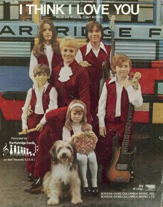 The Partridge Family I Think I Love You Rare Song Sheet 1970 Piano Vocals Guitar