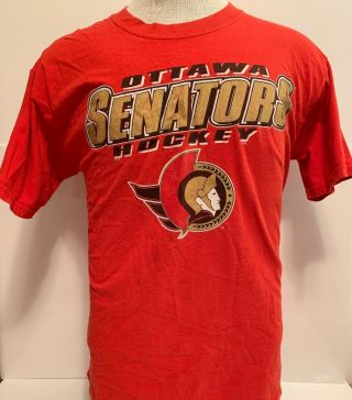 Vintage 1990’s Ottawa Senators Red T - Shirt Nhl Hockey Size Large Rare