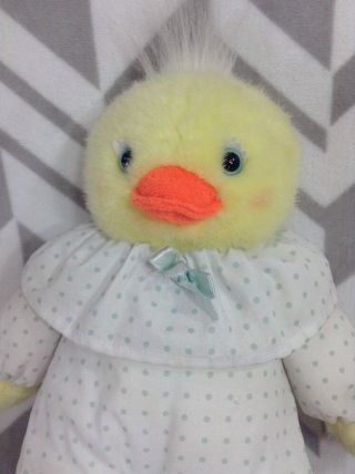 Rare Int ' l Silver Co Vintage Yellow Duck Chic Plush Polka Dot Slippers Stuffed 2