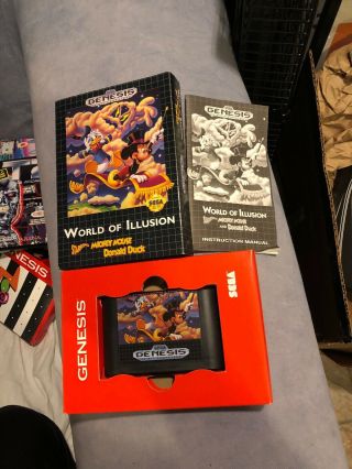 World Of Illusion Game Starring Mickey Sega Genesis Rare Box
