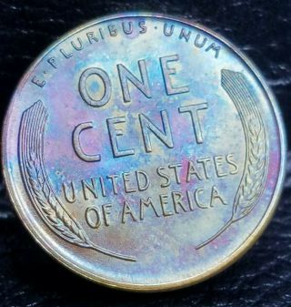 1945 - D Lincoln Wheat Penny Cent - Rare " Stunning Natural Toner " Gem/ Bu 45