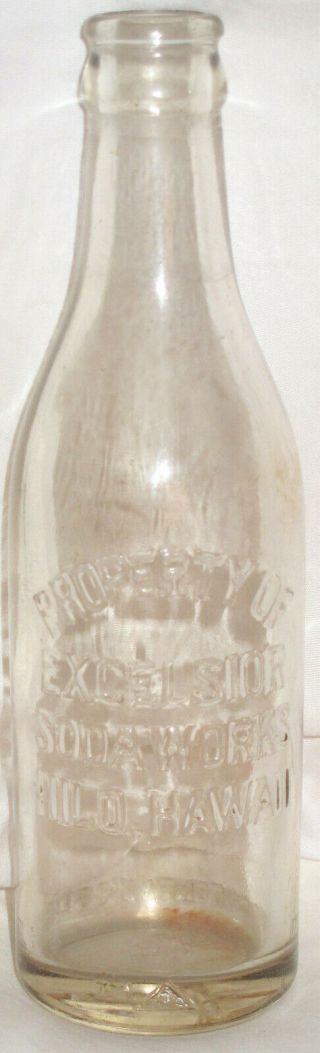 Rare Vintage Bottle Property Of Excelsior Soda Hilo,  Hawaii 6 1/2 Oz