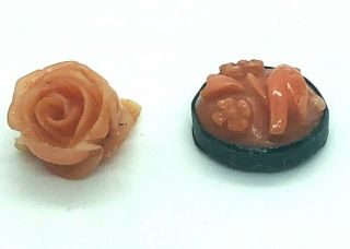 Antique Georgian Carved Coral Decorations Rare Collectible Jewellery Bits