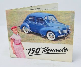 Rare: Vintage 750 Renault Sales Brochure - Printed In France