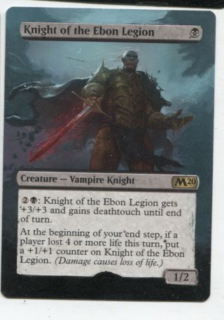 Knight Of The Ebon Legion Altered Art Rare Mtg Magic Hand Painted Commander Edh
