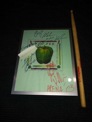 Rare,  Framed,  Autographed Pepper Band Picture/drumstick.  Sublime