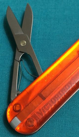 RARE Victorinox Swiss Army Knife - Orange Translucent Classic SD - SpiceWorks 5