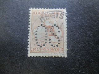 Kangaroo Stamps: 5d Brown Large Perf Os - Seldom Seen Rare (c251)