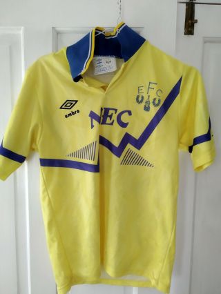 Everton Away Football 1990 - 1992 - Medium Boys Umbro Nec - Efc - Vintage Rare