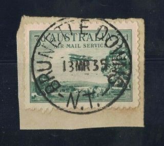 1929 Australia 3d Air Mail Service Postmark Brunette Downs Sg 115 Rare Postmark