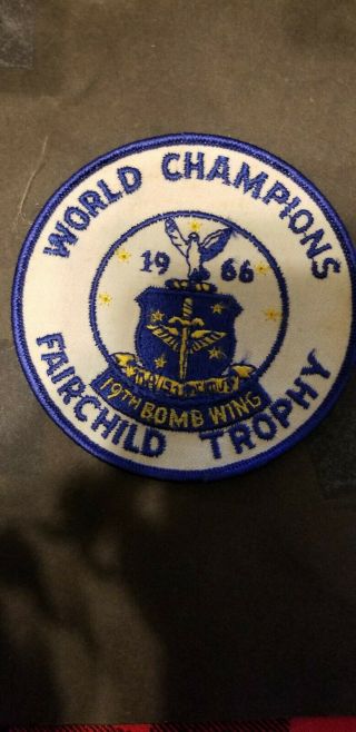 19th Bomb Wing Patch Embroidered Rare 1966 World Champs Fairchild Trophy