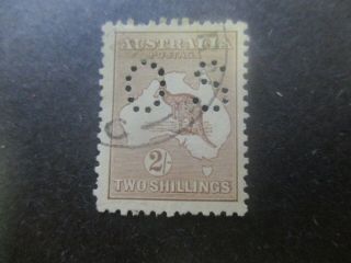 Kangaroo Stamps: 2/ - Brown 3rd Watermark Perf Os - Rare (g217)