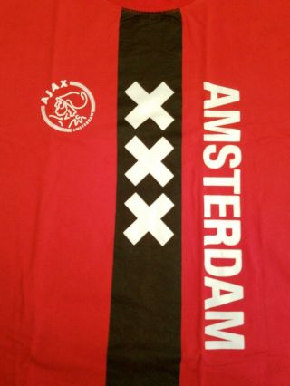 Rare Ajax Amsterdam T Shirt Soccer Large Netherlands Holland Jersey World Fifa 2