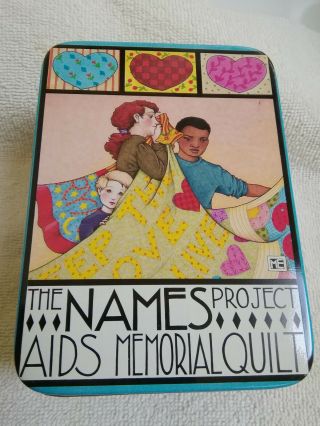 Rare 1992 Mary Engelbreit Names Project Aids Memorial Quilt Tin Lgbtq Gay Pride
