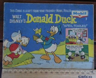 1 X Rare Walt Disney Mobil Service Stations Comic 1950s - 1970s.