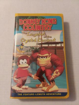 Donkey Kong Country The Legend Of The Crystal Coconut Vhs (clamshell) Rare