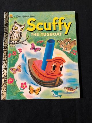 Vintage 1983 A Little Golden Book Scuffy The Tug Boat Childrens Book Rare
