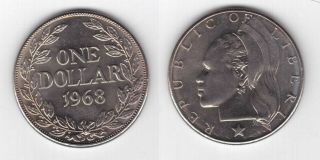 Liberia – Rare 1$ Unc Coin 1968 Year Km 18a.  2