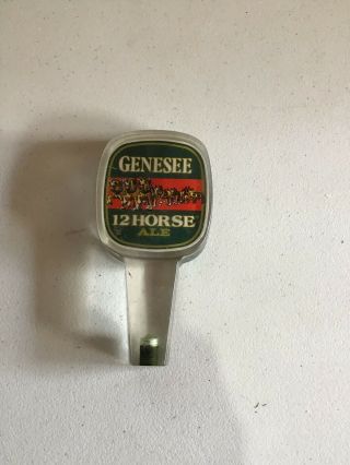Vintage Rare Genesee 12 Horse Ale 2 Sided Beer Keg Tap Handle Marker 2