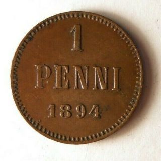 1894 Finland Penni - Rare Type - Au - - Finland Bin 1