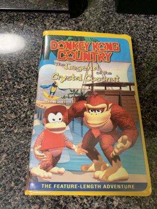 Rare Donkey Kong Country The Legend Of The Crystal Coconut (vhs,  1999) Nintendo