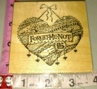 Psx,  Forget - Me - Not Heart,  Rare Find,  G 251,  C30,  Rubber Stamp,  Wood