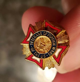 Vintage Rare Veterans Of Foreign Wars One Of A Kind Pin Retro Antique Lapel Punk